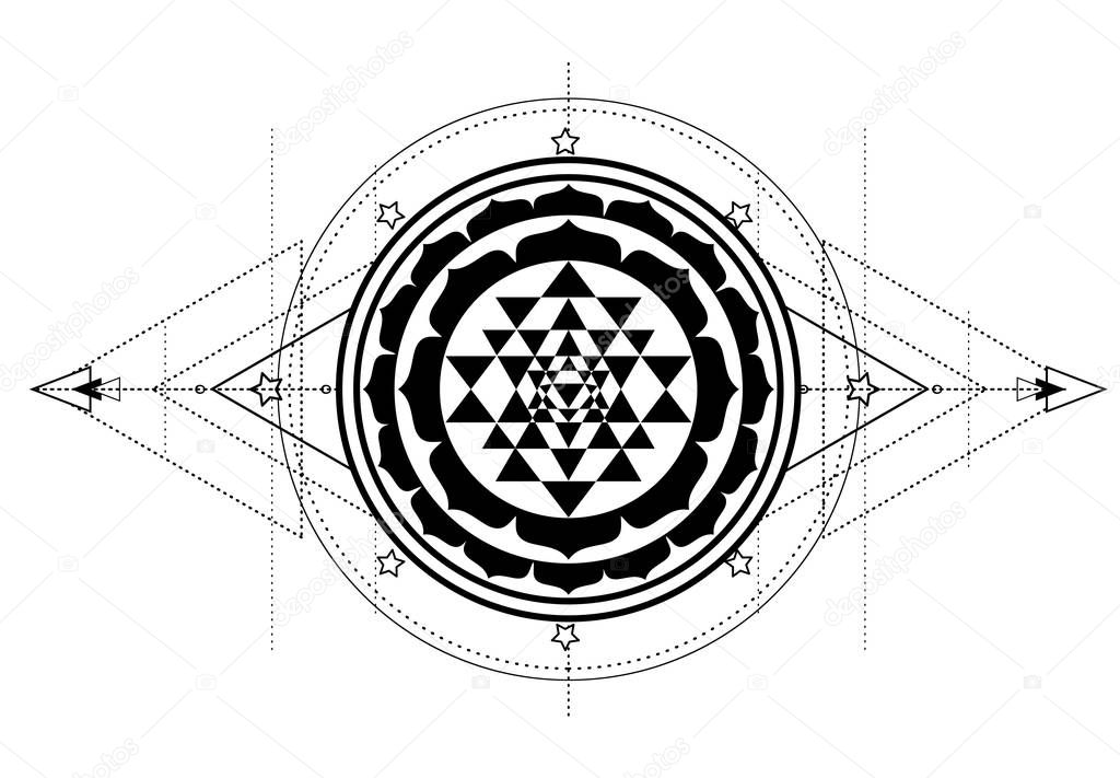 The Sri Yantra or Sri Chakra, form of mystical diagram, Shri Vid