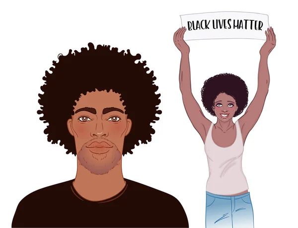 Black Lives Matter. Illustration vectorielle de style réaliste isolé. — Image vectorielle