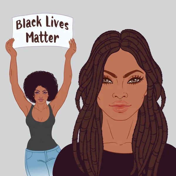 La vida de los negros importa. Estilo realista ilustración vectorial aislado . — Vector de stock