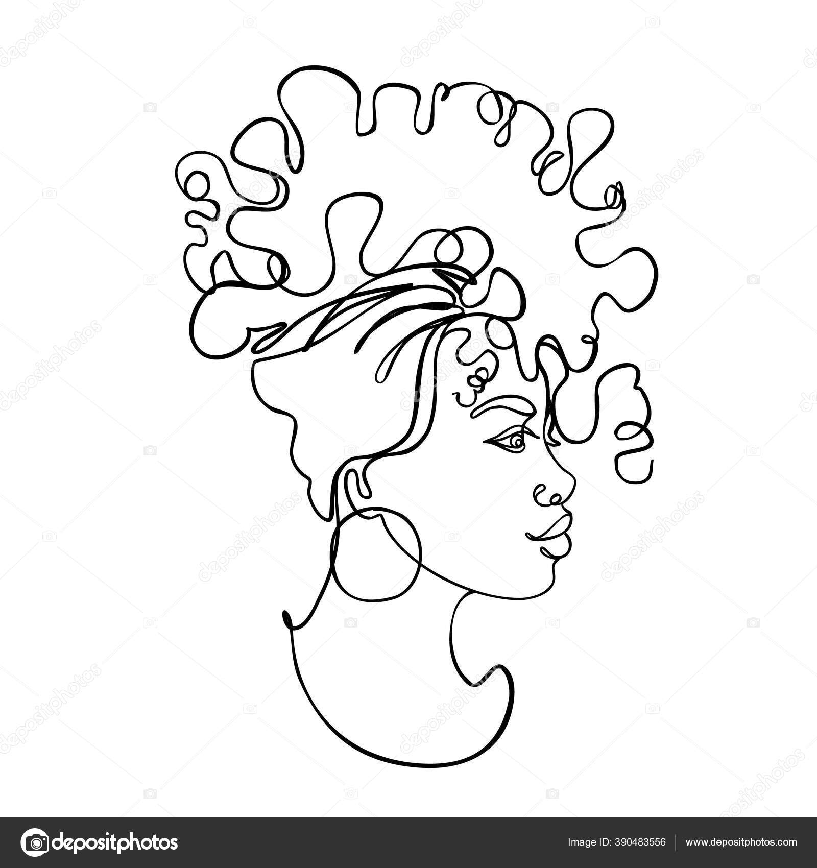 Abstract Portrait Of Young African American Woman Continuous One Line Drawing Isolated Vector Illustration In Simple Modern Style Vector Image By C Vgorbash Vector Stock Abstract Portrait Of Young African American Woman Continuous One Line Drawing Isolated Vector Illustration In Simple Modern Style Vector Image By C Vgorbash Vector Stock