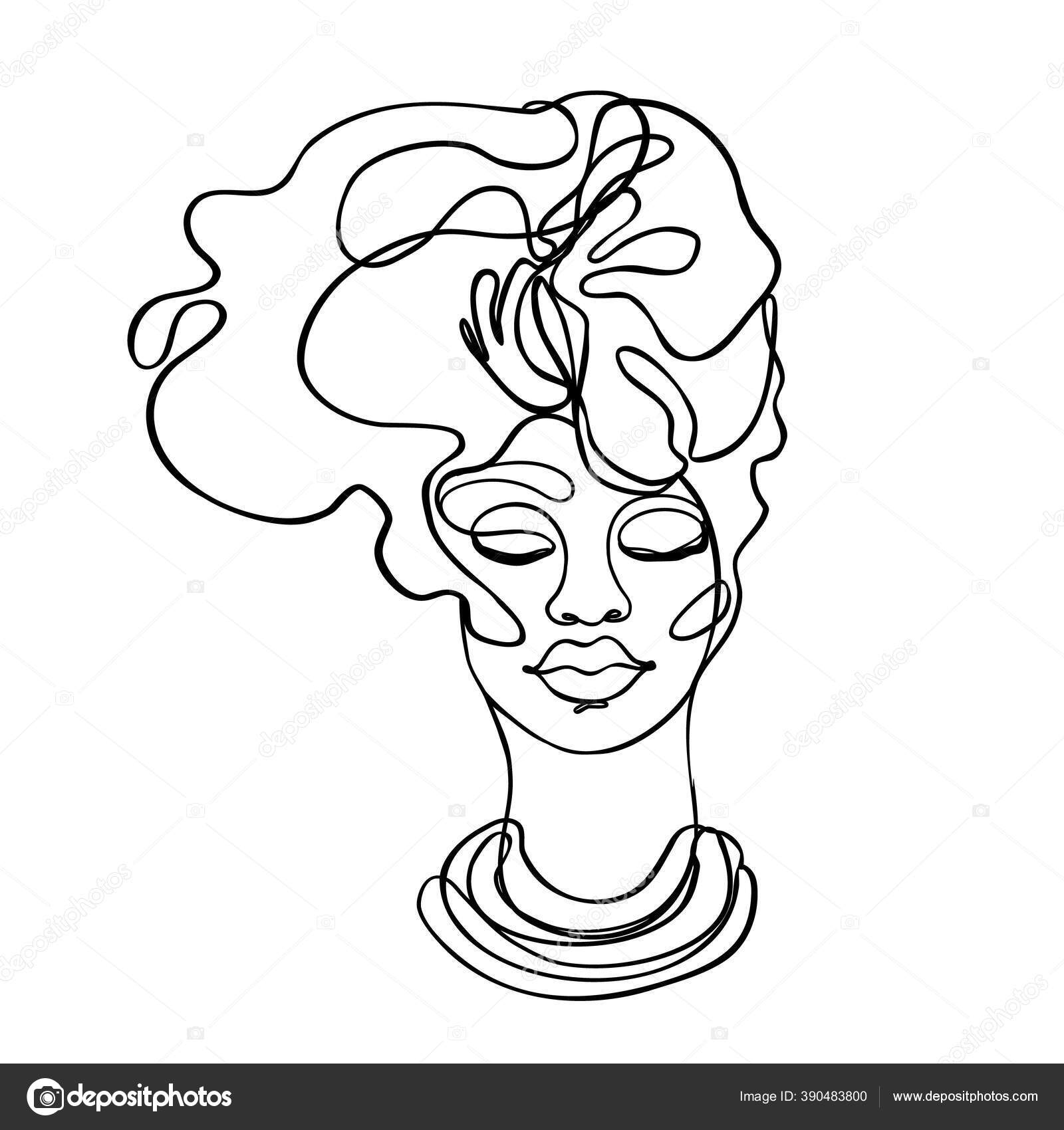Abstract Portrait Of Young African American Woman Continuous One Line Drawing Isolated Vector Illustration In Simple Modern Style Vector Image By C Vgorbash Vector Stock Abstract Portrait Of Young African American Woman Continuous One Line Drawing Isolated Vector Illustration In Simple Modern Style Vector Image By C Vgorbash Vector Stock