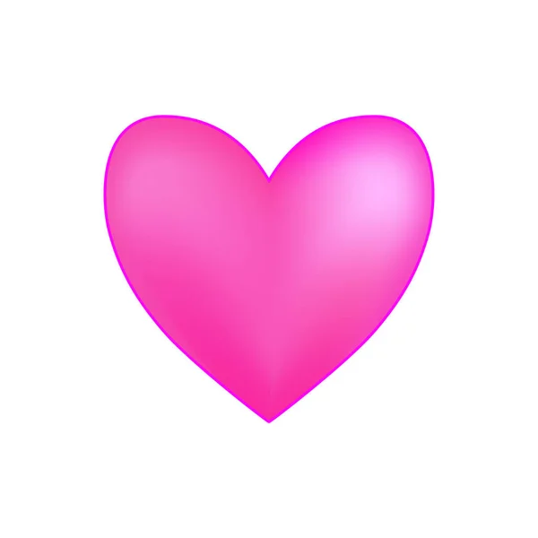 Belo coração rosa sobre fundo branco. Conceito do dia dos namorados. Arte vetorial . —  Vetores de Stock