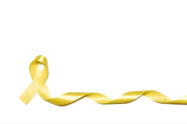Barndomen guld band som symbol för barndomen cancer awareness isolerad på vit bakgrund — Stockfoto