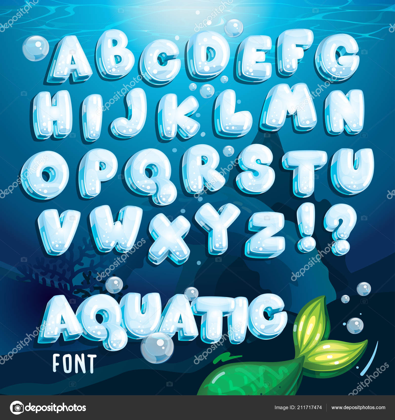 Water alphabet concept design letters from a to z Vector Image