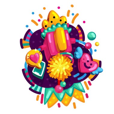 Alfabe harf renk vektör çizim karikatür. Kız adı ilk 