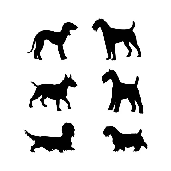 犬シルエット デザインのベクトルを設定 — ストックベクタ