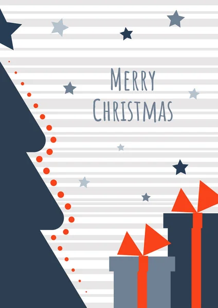 Árbol Navidad Estilizado Tarjeta Año Nuevo Utilizable Como Banner Tarjeta — Vector de stock