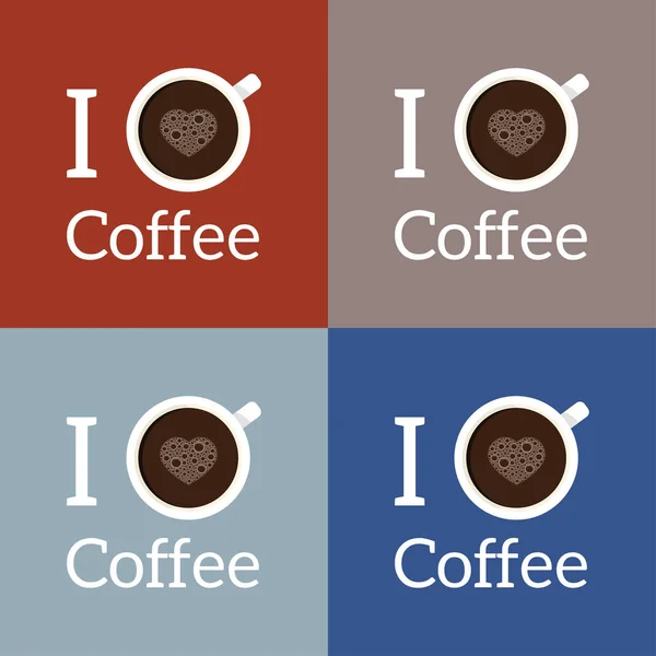 Carteles Encanta Café Diferentes Fondos Ilustración Vectorial — Vector de stock