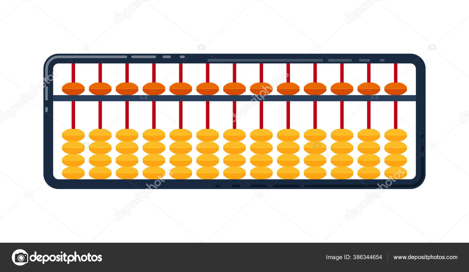 Soroban for mental arithmetic. Childrens education. Abacus Stock Vector
