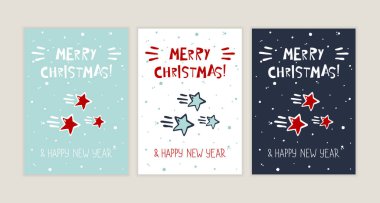 Mutlu Noeller ve mutlu yıllar. Yıldızlı tebrik kartı
