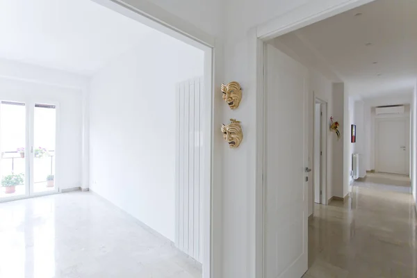 Modern apartment. White corridor and room