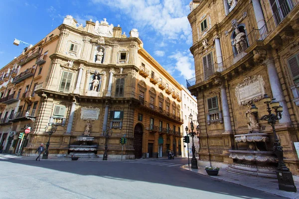 Famoso Quattro Canti Palermo Sicilia — Foto de Stock