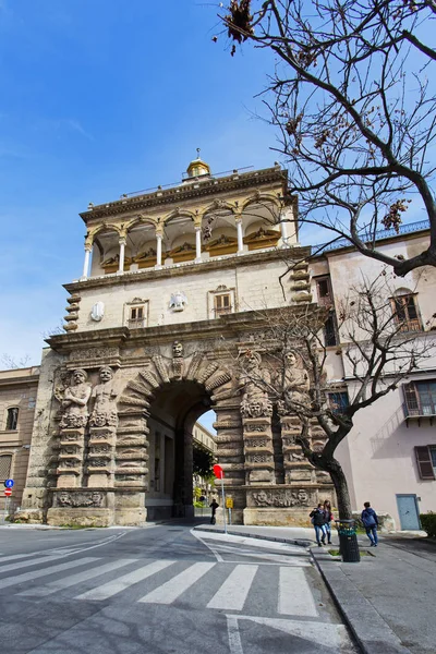 Blick Auf Die Porta Nuova Palermo Sizilien — Stockfoto