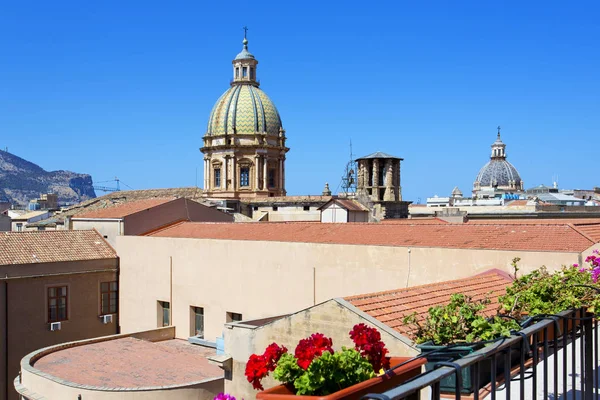 Palermo Sicilya Sermaye Şehir Havadan Görünümü — Stok fotoğraf