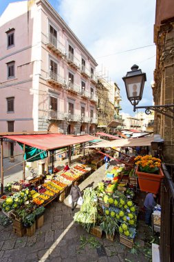 Palermo, Sicilya Capo pazarının havadan görünümü