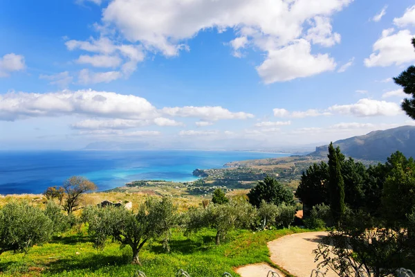 Piękny Widok Visicari Morskich Obszaru Miasta Castellammare Del Golfo Sicily — Zdjęcie stockowe