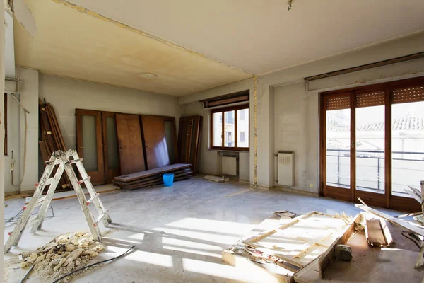 Interieur Fotografie Appartement Niet Gerenoveerd Kamer Voor Renovatie — Stockfoto