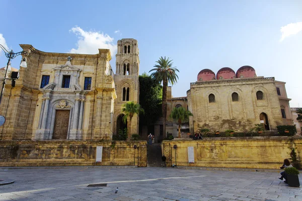 Prachtig Uitzicht Piazza Bellini Palermo Sicilië — Stockfoto