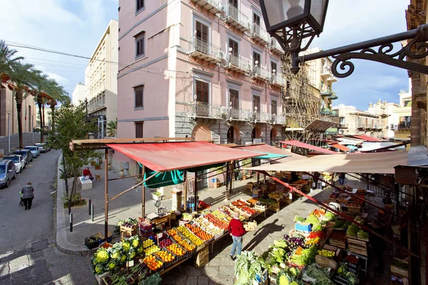 Flygfoto Över Capo Marknaden Palermo Sicilien — Stockfoto