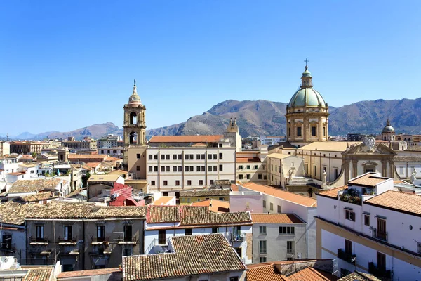 Palermo Sicilya Sermaye Şehir Havadan Görünümü — Stok fotoğraf