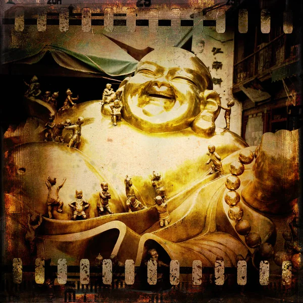 Statua di Buddha dorato a Hangzhou — Foto Stock