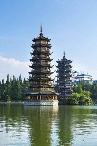 Sun and Moon Pagodas. Guilin, China