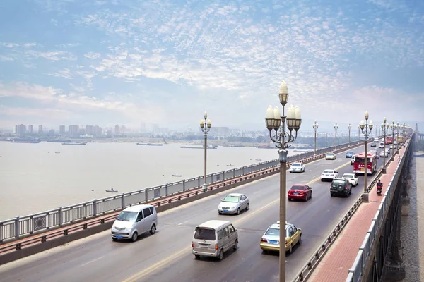 Nanjing, ponte sul fiume Yangtze — Foto Stock