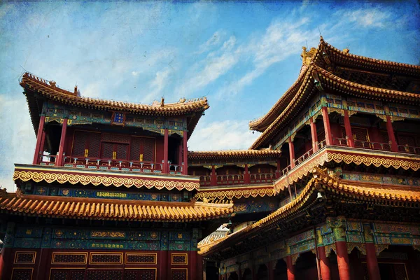 Vacker utsikt över Lamatemplet i Peking — Stockfoto