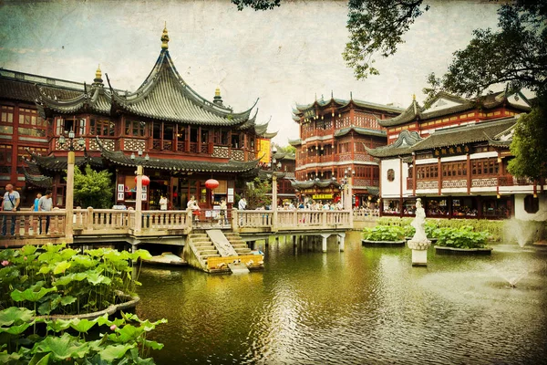 Jardim Yu Yuan chinês antigo em Xangai — Fotografia de Stock
