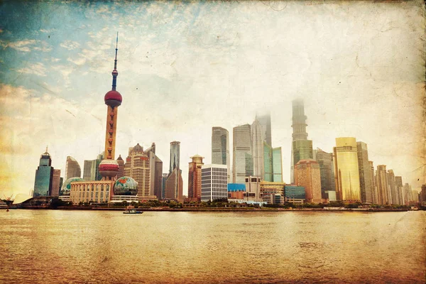 La hermosa vista del Bund en Shanghai — Foto de Stock