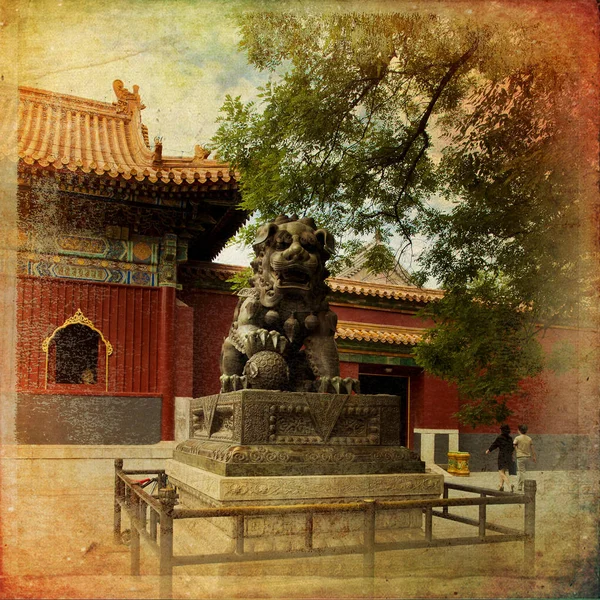 Schöne Aussicht auf den Lama-Tempel in Peking — Stockfoto