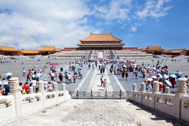 Beautiful view of the Forbidden City in Beijing clipart