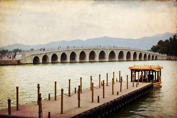 Υπέροχη θέα από το 17 της γέφυρας των αψίδων στο Πεκίνο — Φωτογραφία Αρχείου