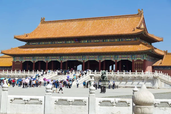 Hermosa vista de la Ciudad Prohibida en Beijing — Foto de Stock