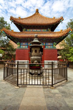 Pekin 'deki Lama tapınağının güzel manzarası.