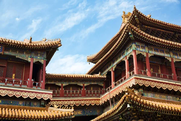 Красивый вид на храм Ламы в Пекине — стоковое фото