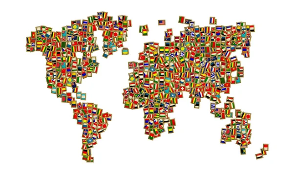 De vlag van de wereld — Stockfoto
