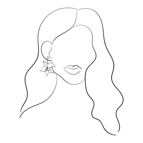 Abstract woman face. Line art. Sketch. Portrait in a minimalistic style. Modern style. Fashion illustration. Vector.