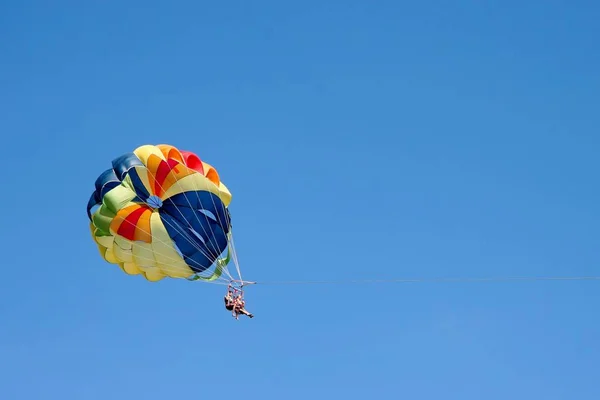 Gran Canaria Canary Islands Spain February Two People Paragliding Beach — Stock Photo, Image