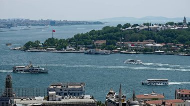 Istanbul, Türkiye - 24 Mayıs: Istanbul Türkiye'de Boğaz boyunca binalar görünümünü üzerinde 24 Mayıs 2018