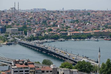 Istanbul, Türkiye - 24 Mayıs: Istanbul Türkiye'de Boğaz boyunca binalar görünümünü üzerinde 24 Mayıs 2018