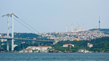 Istanbul, Türkiye - 24 Mayıs: Görünüm Istanbul Türkiye'de Boğaziçi Köprüsü'nün 24 Mayıs 2018