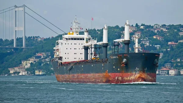 Istanbul Türkei Mai 2018 Blick Auf Ein Schiff Das Den — Stockfoto