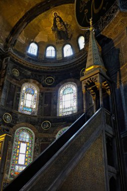 İstanbul, Türkiye-26 Mayıs: Istanbul Türkiye 'de Ayasofya Müzesi 'nin Iç görünümü 26 Mayıs 2018