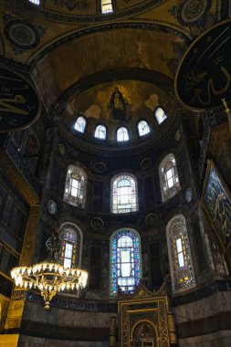 İstanbul, Türkiye-26 Mayıs: Istanbul Türkiye 'de Ayasofya Müzesi 'nin Iç görünümü 26 Mayıs 2018