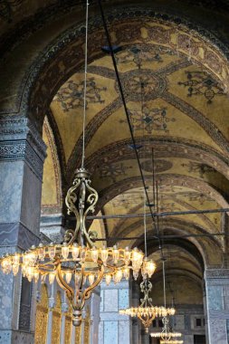 İstanbul, Türkiye-26 Mayıs: Istanbul Türkiye 'de Ayasofya Müzesi 'nin Iç görünümü 26 Mayıs 2018