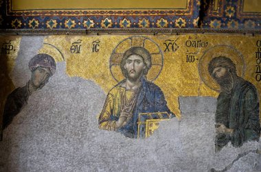 İstanbul, Türkiye-26 Mayıs: Istanbul 'da Ayasofya Müzesi 'nde Hıristiyan sanatı örneği 26 Mayıs 2018