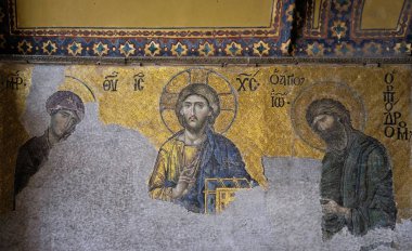 İstanbul, Türkiye-26 Mayıs: Istanbul 'da Ayasofya Müzesi 'nde Hıristiyan sanatı örneği 26 Mayıs 2018
