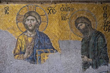 İstanbul, Türkiye-26 Mayıs: Istanbul 'da Ayasofya Müzesi 'nde Hıristiyan sanatı örneği 26 Mayıs 2018