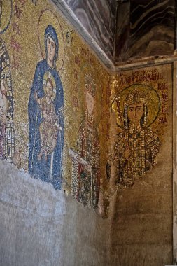 İstanbul, Türkiye-26 Mayıs: Istanbul 'da Ayasofya Müzesi 'nde Hıristiyan sanatı örneği 26 Mayıs 2018